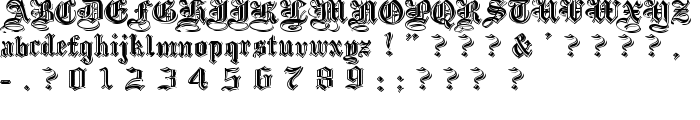 EmbossedBlackWide Normal font