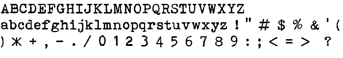 Bohemian typewriter font