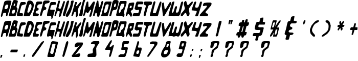 Celluloid Bliss Condensed Regular Italic font