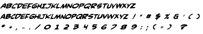 Comic Book Commando Bold Italic font