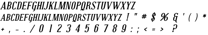 Covington SC Bold Italic font