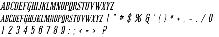 Covington SC Cond Bold Italic font
