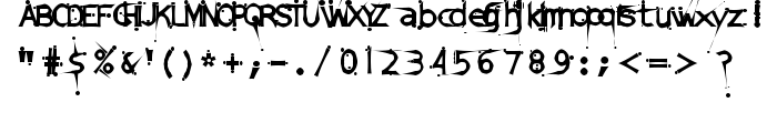 DamagedSataLightExtended font