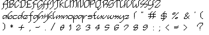en simple script Regular font