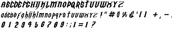 Golgotha Oblique E. font