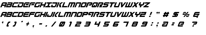 Gunship Condensed Ital font