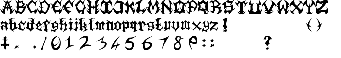 Guttural font