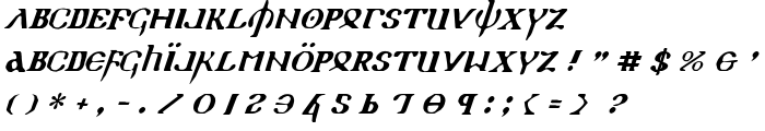 Holy Empire Italic font