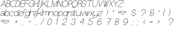 NoLicense KeraterUltraLightItalic font