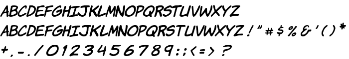 Komika Hand Italic font