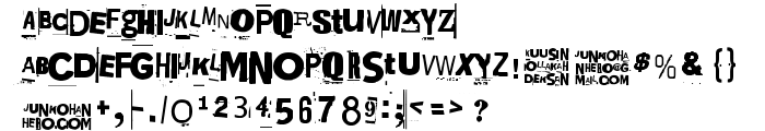 Kuusinollakahdeksan font