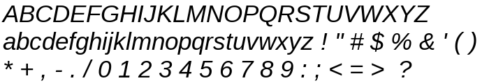 Liberation Sans Italic font