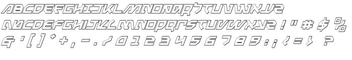 Metal Storm 3D Italic font