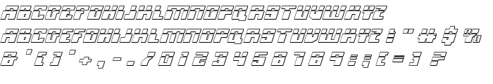 Micronian Laser 3D Italic font