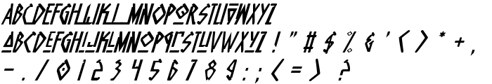 Native Alien Italic font