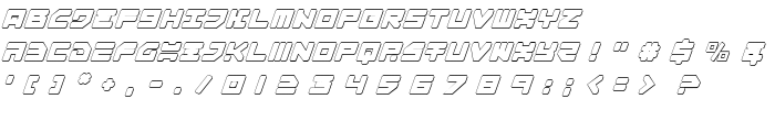 Omega-3 3D Italic font
