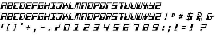 Phaser Bank Condensed Italic font