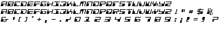 Phaser Bank Expanded Italic font