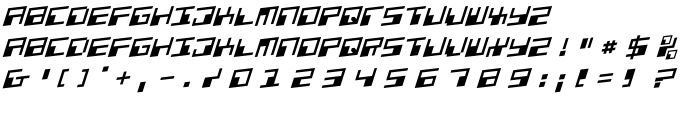 Phaser Bank Rotalic font