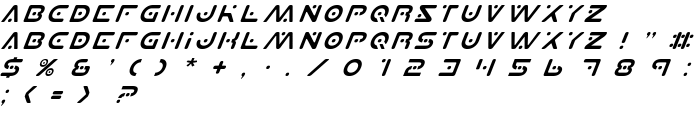 Planet X Italic font