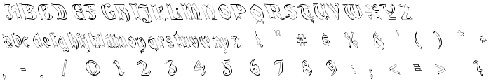 QuaelGothicHollowLeftyCondensed font