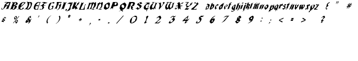 QuaelGothicItalicsCondensed font