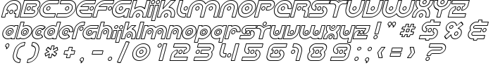 SF Planetary Orbiter Outline Italic font