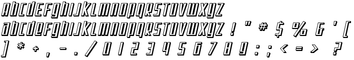 SF Square Root Shaded Oblique font