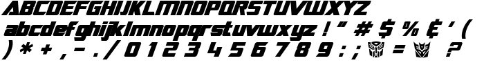 SF TransRobotics Bold Italic font