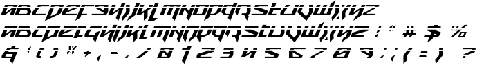 Snubfighter Phaser Italic font