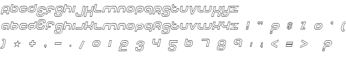 Tech Font Outline Italic font