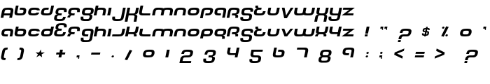 Tech Font Wide Italic font