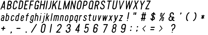 Tomato Round Condensed Oblique font