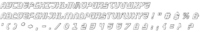 Trek Trooper 3D Italic font