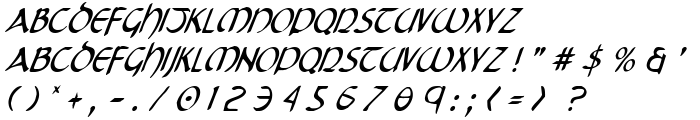 Tristram Condensed Italic font