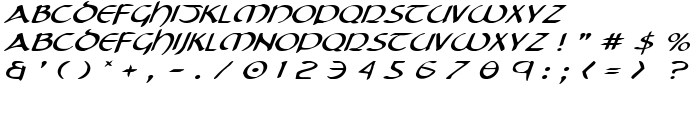 Tristram Expanded Italic font