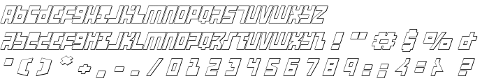 UFO Hunter 3D Italic font