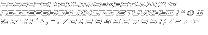 U.S.S. Dallas Outline Italic font