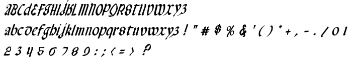 Valerius Condensed Italic font