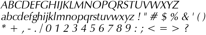 Vera Humana 95 Italic font