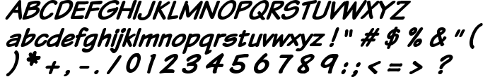 VTCSundaykomixBoldItalic font