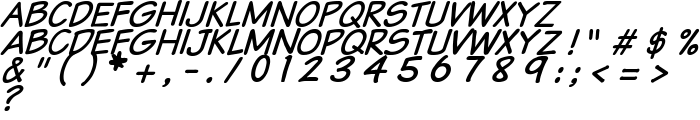 VTCSundaykomixcapsItalic font