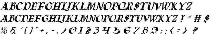 Wars of Asgard Condensed Italic font