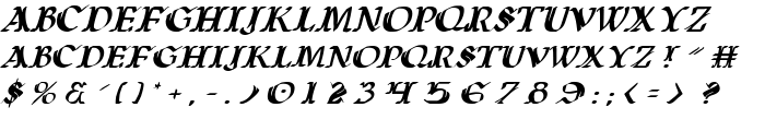 Wars of Asgard Italic font