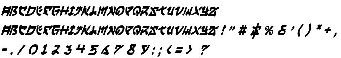 Yama Moto Condensed Italic font